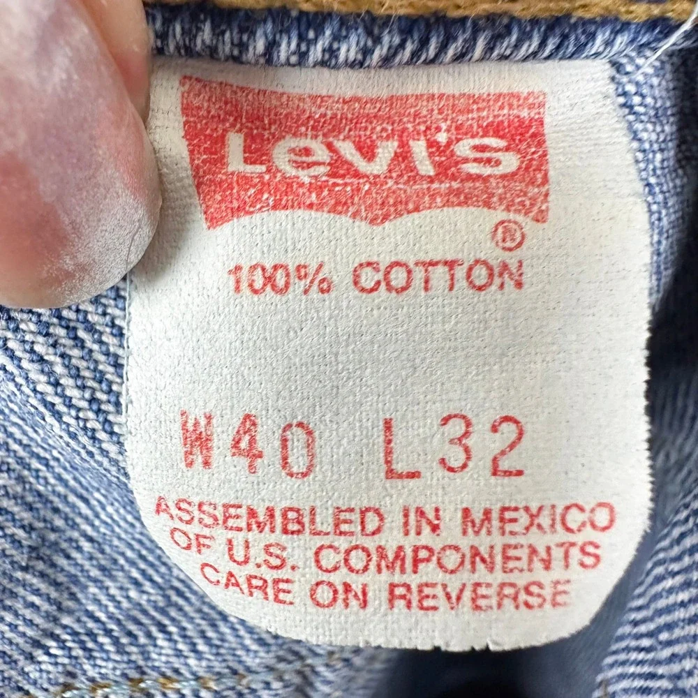 Vintage‎ 90s Levi's 505 Jeans Mens 40x32 Orange Tab Straight Leg Mexico *Flaws*